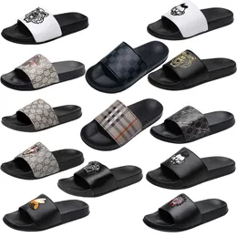 Nyaste lyxvarumärke män designer tofflor glider avatar tecknad grid mönster skor glida sommar mode breda sandaler toffel flip flop