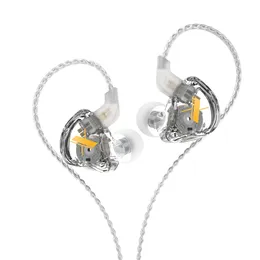KZ EDX 1DD In Ear Earphones HIFI Bass Earbuds Monitor Sport Noise Cancelling Headset Silver-plated Cable ZEX EDS