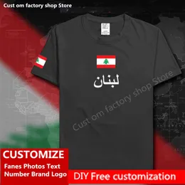 T-shirt Libano Repubblica libanese T-shirt personalizzata Jersey Fans Nome fai da te Numero Marca High Street Fashion T-shirt casual allentata Hip Hop 220616