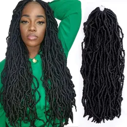 Faux locs virkning hår 24 36 tum nu låsar virkning lockigt flätande hår nya mjuka locs meche de cheveux häll virkning flätan