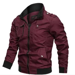 Frühling männer Baumwolle Bomber Jacke Casual Military Jacke Mantel Herren Herbst Stehkragen Windjacken Männer Mode Oberbekleidung