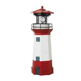 Luce Lighthouse a LED di energia solare con raggio rotante cm casa decorazione giardino recinzione lampada da lampada fata j220531