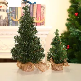 Dekoracje świąteczne 20-30 cm mini drzewa dekoracja lniana zielona okno