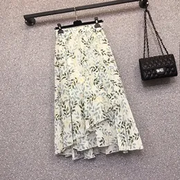 Kwiatowe spódnice dla kobiet w dużych rozmiarach wiosna i letnia spódniczka o wysokiej talii nieregularna spódnica dla kobiet dla kobiet ol 220527