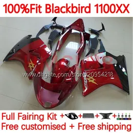 ホンダブラックバードの射出型ボディCBR 1100 CBR1100 XX CC 1100XX 96-07 109NO.61 CBR1100XX 96 97 98 99 00 01 1100CC 2002 2003 2004 2005 2006 2007フェアリングワインレッドレッドレッド