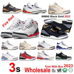 Fire Red 3 Black Gold Basketball Shoes Men Women Neapolitan Muslin Desert Elephant Court Purple Cardinal Racer Blue Georgetown With Box True Blue White Cement