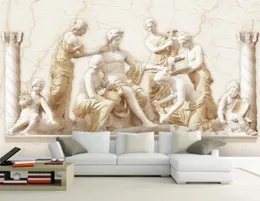 custom photo wallpaper European-style relief sculpture figures living room TV murals papier peint mural autocollants muraux