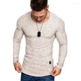 Men's T-Shirts European Code Spring And Autumn Fashion Mens T Shirt Solid Color Round Neck Cotton Long-Sleeved Plus Size M-3XLMen's Imon22