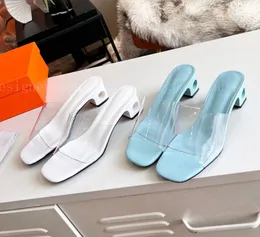 Slides Designer Summer New PVC Sandal Crystal Open Feed Exed Heels Sexy Crystal Women Women Sandals Sandals Slippers Pumps Womens Size 35-44