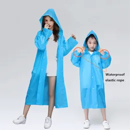 Barn vuxen regnrock förtjockad eva regnrock barn klara transparent turné vattentät regnkläder kostym regnrockar 220718