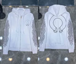 رجال كلاسيكي سحاب مصمم حدوة الحصان السنسكريتية صليب طباعة pullover heart hoody sweatshirtts سترة فاخرة امرأة جاكتس fatexie