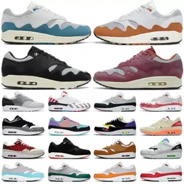 2022 Autêntico Patta Tênis 1 Monarch Aqua Noise Sapatos Masculino Feminino Onda Metálico Prata Platina Pura Platina Esportes Ao Ar Livre Tênis 36-45