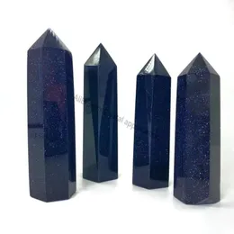 Dekorativa föremål Figurer Natural Crystal Quartz Rod Healing Stone Blue Sandstone Dot Decoration 1 PackDecorative