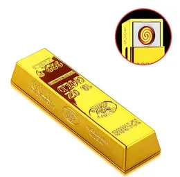 Najnowszy złoty USB zapalniczka z lekkim elektronicznym elektrycznym elektrycznym ładownictwem zapalnice pulsowe narzędzia do palenia