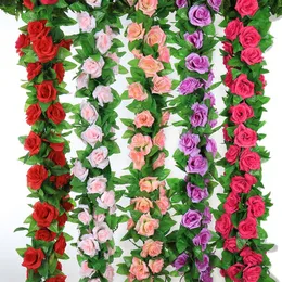 Декоративные цветы венки 2pcs искусственная струна шелк роза Высокая симуляция Низкая цена продажа наша и сохранившаяся поддельная свадьба