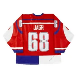 Nikivip Custom 2005 Jaromir Jagr #68 Team Tschechische Republik Hockey-Trikotie rot sitzen