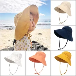 Big Brim Baby Sun Summ Summer Buckte For Girls Boys Cotton Lense Kind Cap Beach Travel Kids Hats Caps 2m4y 220812