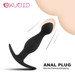 Plugue de bumbum de silicone exvoid para massageador de ponto G para iniciantes Anal Toys Sexy Mulheres Mulheres Vagina Anus Dilador Dildo Contas