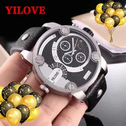 Outdoor Sport Trend Mode Herrenuhr Vollfunktionskalender Quarz Analog Uhrwerk Edelstahl Wasserdicht Stoßfest Armbanduhr