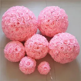 6 pollici di seta da sposa Pomander Kissing Ball sfera di fiori decorare fiore fiore artificiale per la decorazione del mercato del giardino di nozze 15 cm