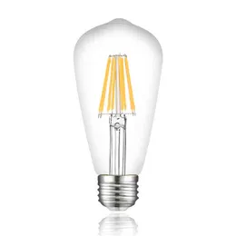 ST64 LED Filament Edison Bulb Lamp E27 220V Industrial Decor Vintage Retro Lamp Bulb Bulb 12W 16W Ampoule Bombillas Gloeilamp H220428