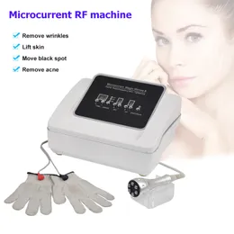 Nyaste Microurrent Magic Gloves RF Face Lift Machine Skin Dighting Wrinkle Remover Beauty Machines