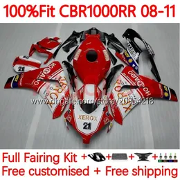 Spritzgusskörper für HONDA CBR1000 CBR 1000CC 1000 RR CC 08-11 Karosserie 113No.15 CBR-1000 CBR1000RR 08 09 10 11 CBR 1000RR 2008 2009 2010 2011 OEM-Verkleidung rot weiß