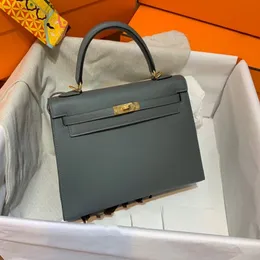 Stume da spalla di lusso 25 cm Donne Brand Borsa Epsom in pelle Punti fatti a mano Vert Amande Manolia Borgogna ecc. Colori all'ingrosso Prezzo