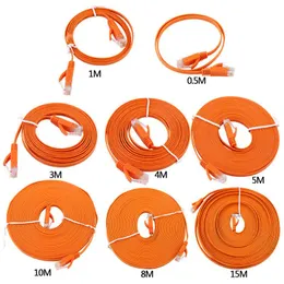 Ethernet-Netzwerk-Flach-LAN-Kabel UTP-Patch-Router-Kabel 1000M Orange