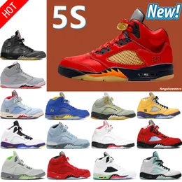 TOP Jumpman 5 Hombres Zapatos de baloncesto 5s Aqua UNC Doernbecher Green Bean Raging Red Stealth Fire What The White Cement Metallic Flight Oreo Wings Ice Sports Sneakers