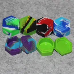 Hexagon Silicone Container box Non-stick Jar Honeybee Large 26ml Silicon Jars Dab Wax Oil Containers dabber tool quartz banger