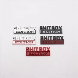 Zink Alloy Shit Box Car Sticker Bilar Metallblad Board Dekoration 8 * 3cm Universal 5 färger