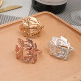 6pcslot silver Gold napkin ring napkin buckle napkin holder for hotel dining table and wedding party decoration 201124
