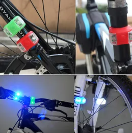 ミニLED自転車ライトシリコン防水自転車ストロボテールリアランプ警告サイクリングフロントランプテールライト8色