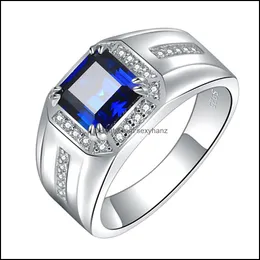 С боковыми камнями мужские алмазные кольца платиновые танзанитовые голубые корундум мужские женщины кольцо любовь свадьба Eng SexyHanz dhvqe
