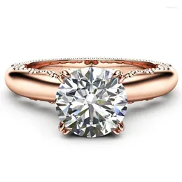 클러스터 반지 14K 로즈 골드 보석류 다이아몬드 반지를위한 Bague Homme Gemstone Anillos Bijoux Femme Jewelery Bizuteria Kenn22