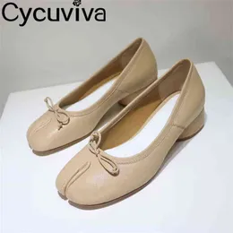 Dres Shoe Populate настоящая кожаная плоская мула Loafer Shoe Woman Split Toe Comfort Summer Walk Casual Slop On Flip Flop Women 220723