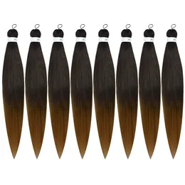 Lans ombre pre -allungata capelli intrecciati 26 '' miscela di colore setoso estensione di capelli intrecciati, trecce per capelli all'uncinetto sintetico, consistenza yaki