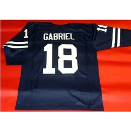 MIT Custom Men Youth Women Vintage #18 Roman Gabriel Custom 3/4 Sleeve Football Jersey Size S-4xl lub Custom Dowolne nazwisko lub koszulka numer