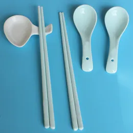 Blue Bone China Ceramic Reusable Designers Chopsticks And Spoon Household Letter Tableware Good-looking Sumsum