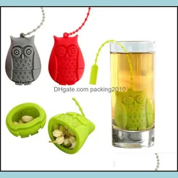 Creative Cute Owl Tea Strainer Bags Food Grade Sile Loose-Leaf Infuser Filter Diffuser Fun Accessories St617 Drop Delivery 2021 Coffee Too