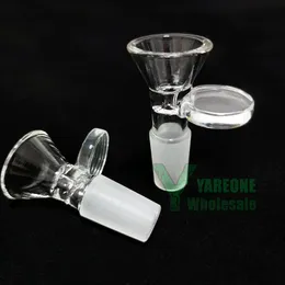 Bong Bowl de vidro peça 14 mm macho, substituição de slide de tigela de ervas de vidro com alça grossa para copo de Bong de vidro tubo reto tubos de água plataformas de óleo Dab YAREONE atacado