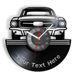 Auto Service Art Garage Nome personalizado Número no seu relógio de parede personalizado feito de disco de vinil 220615