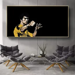 Klasyczny Bruce Lee Kung Fu Superstar Parvas Painting Plakat Drukuje cyfrowe zdjęcia sztuki ściennej do salonu dekoracje domu cuadros