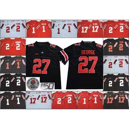 Xflsp Ohio State Buckeyes jersey Justin Fields Chase Young Archie Griffin Master Teague III Chris Olave KJ Hill 150TH stitched