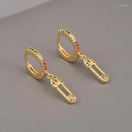 Hoop Huggie Rainbow Sicurezza Orecchini per spille classiche Gold Color Geometric Tiny Drop Earrings for Women Daily Jewelry Accessorihoop Hoophoop Odet