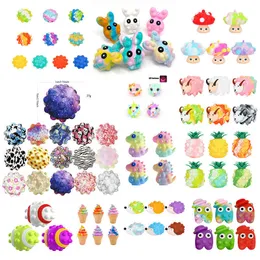 Fidget Toys Sensory Easter Gift 20 Styles 3D Decompression Ball Bubble Coniglio Simpatici animali Bambino Bambini Divertente Palla antistress Sorpresa