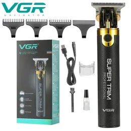 VGR Professional Cordless Rechargeable Hair Trimmer Men Barber Outlining Clipper Electric Cutting Machine cut Tool 220712