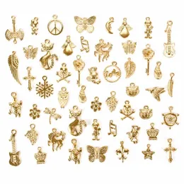 Charms datorer/ställ in mycket guld/silverpläterad/brons blandade stilar charmhängen diy smycken för halsband armband hantverk fynd #240209Charms