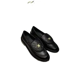 Damen-Kleiderschuhe, modische, hochwertige Loafer, runde Zehenpartie, rhombisches Gitter, echtes Leder, bequem, lässig, dünn, beliebte, rutschfeste, vielseitige Schuhe C62220